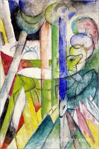 Mountain goats by Franz Marc paintings reproduction